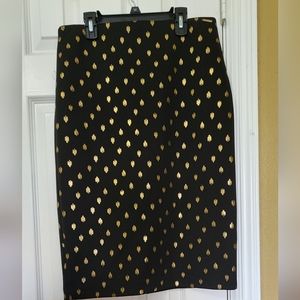 Tahari black & gold foil skirt